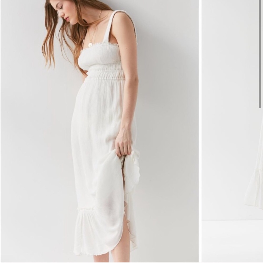 Urban Outfitters Ophelia Ruffle Hem Midi Dress